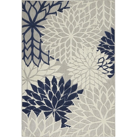 Homeroots 6 x 9 ft. Ivory & Navy Indoor & Outdoor Area Rug 384835